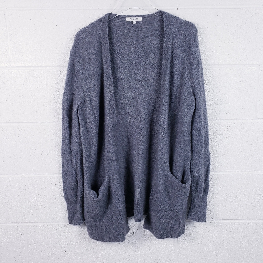 Madewell Cozy Walker Cardigan Heather Evening‎ Grey Size Small Wool Alpaca